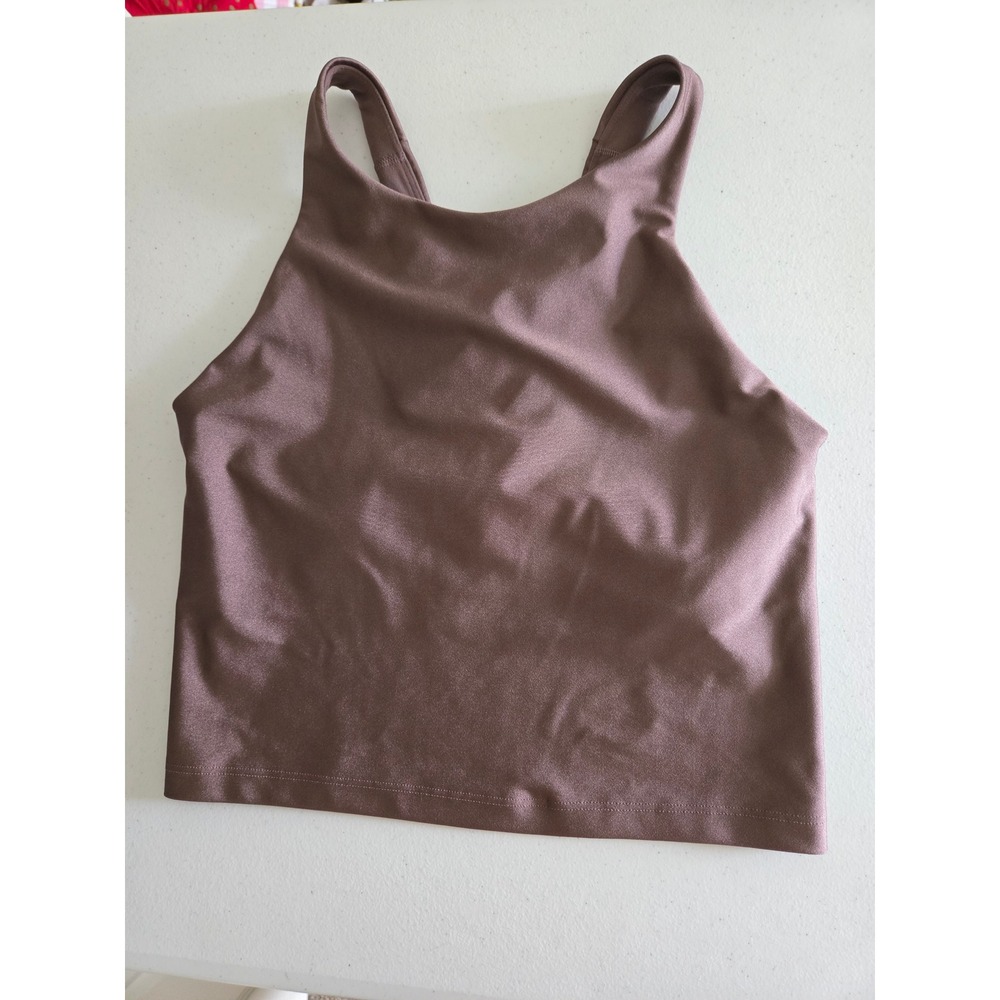 Athleta Purpose Crop Bra D-DD Rose Sheen High Neck Racerback Tank Medium - Picture 7 of 7